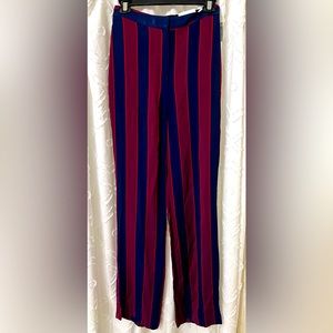 EXPRESS WOMEN PANTS SUPER HIGH RISE WIDE LEG NAVY AND DARK RED SIZE 2R NWT